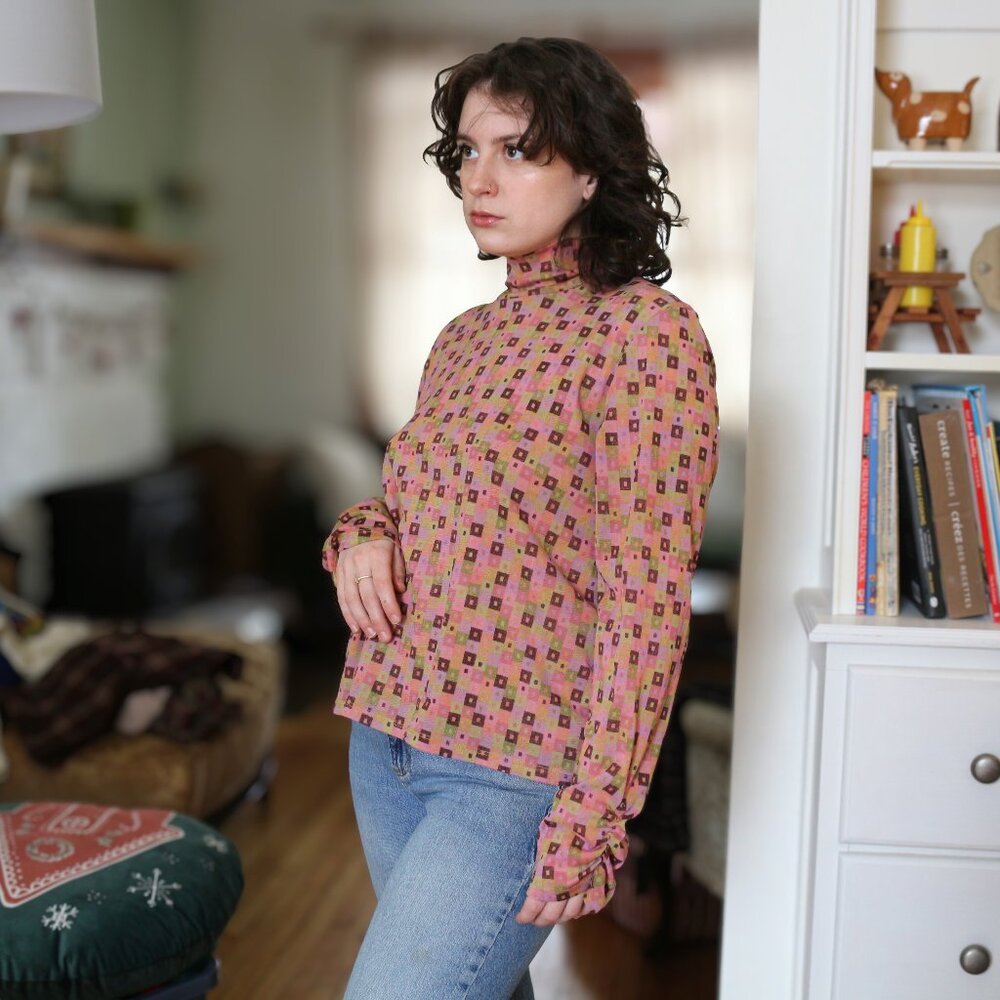 Vintage J.H. Collectibles 70s Retro Style Patterned Long Sleeve - XL
